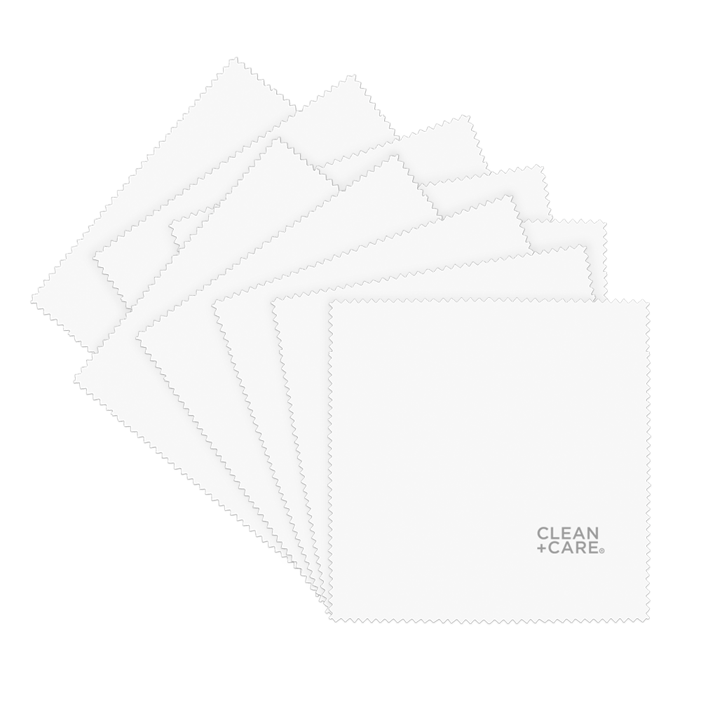 clean and care bulk microfiber cloth flat lay image showing 10 cloths